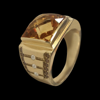 14k gold men's ring with...