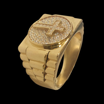 14k gold men's ring with...