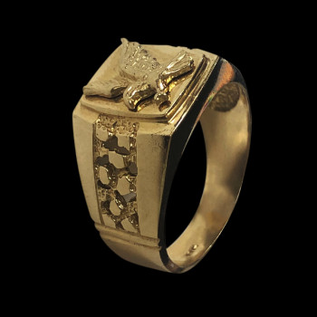 14k Gold men's ring with eagle