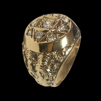 14k gold men's rosette ring...