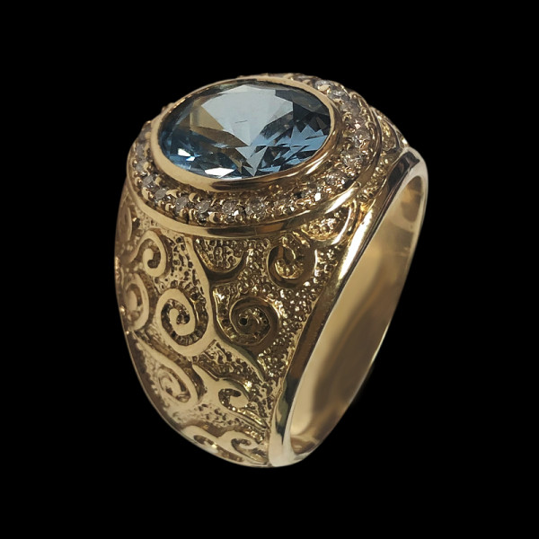 Blue Sapphire Gold Ring (Design A6) | GemPundit