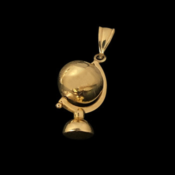 14k Yellow Gold World Sphere