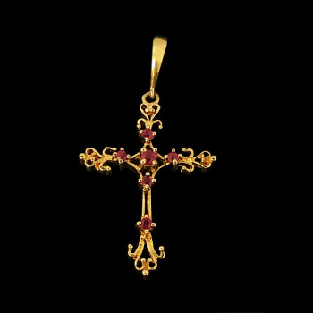 14k Yellow Gold Cross Charm