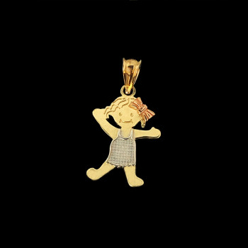 14k Yellow Gold Girl Charm