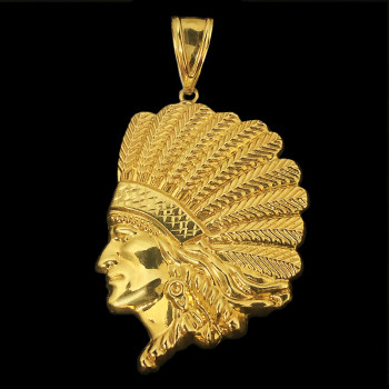 14k Yellow Gold Indian Charm