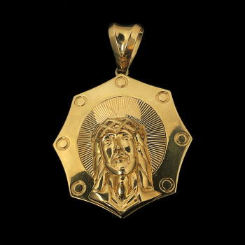 14k Yellow Gold Jesus Face...