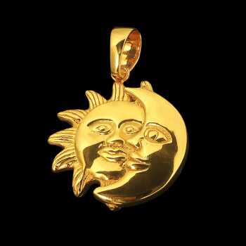 14k Yellow Gold Moon/Sun Charm