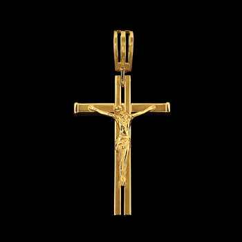 14k Yellow Gold Cross Charm