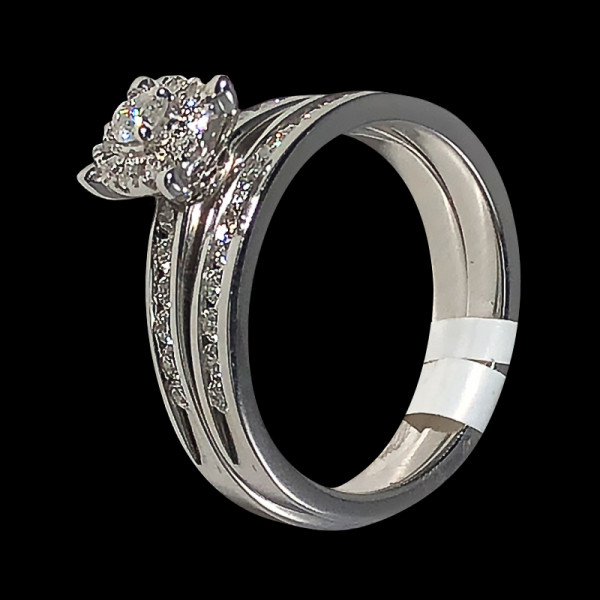 14k White Gold Diamond Wedding Rings