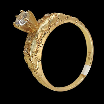 14k Yellow Gold Solitaire Ring