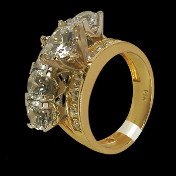 14k Yellow Gold and Cubic...