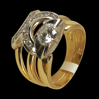 14k Yellow Gold and Cubic...