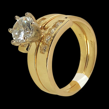 14k Yellow Gold and Cubic...