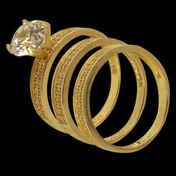 14k Yellow Gold and Cubic...