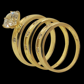 14k Yellow Gold and Cubic...