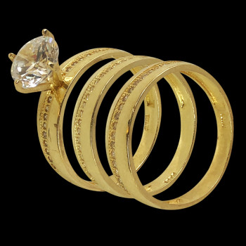 10k Yellow Gold and Cubic...