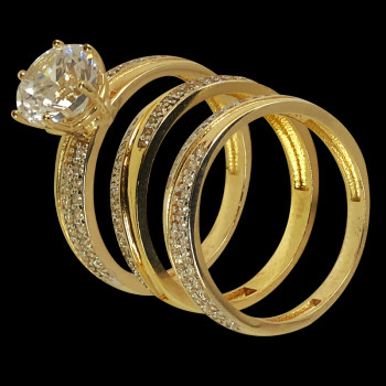 14k Yellow Gold and Cubic...