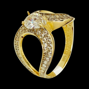 Anillo de oro 14k con Zirconia