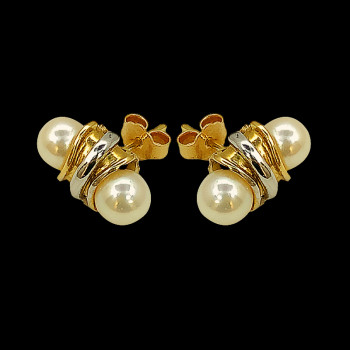 Aretes de oro 18k y Perlas