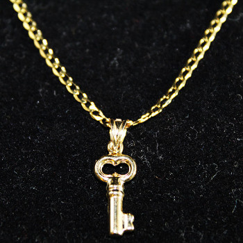 10K Gold Chain with Key Charm