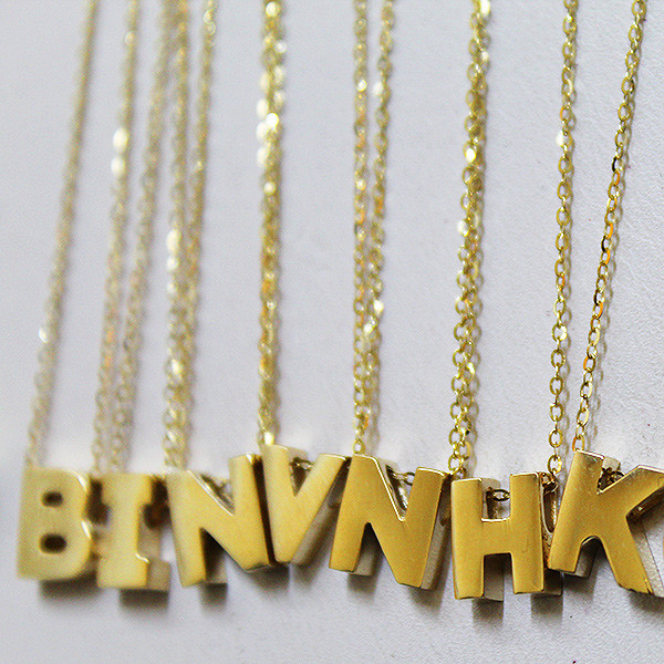 14K Gold Chain with Custom Letter Charm
