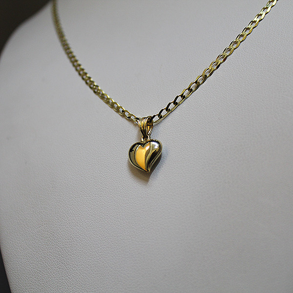 10K Gold Chain with Heart Charm