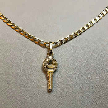 10K Gold Chain with Key Charm