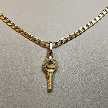 10K Gold Chain with Key Charm