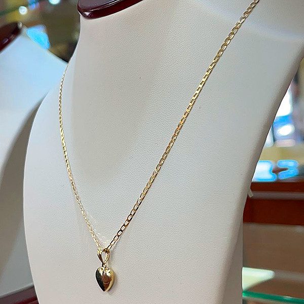 10K Gold Chain with Heart Charm N4