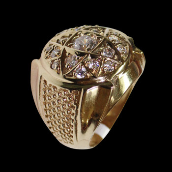 Anillo Roseta de hombre 14k...