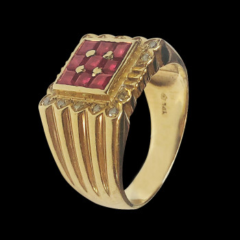 14k gold men's ring with...